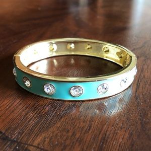 Gold and enamel rhinestone bangle
